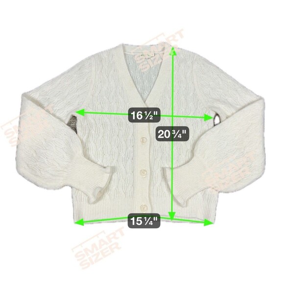 Spartina 449 Nadine Cardigan Sweater Womens XS Ivory Mohair Wool Button Front - Picture 8 of 9